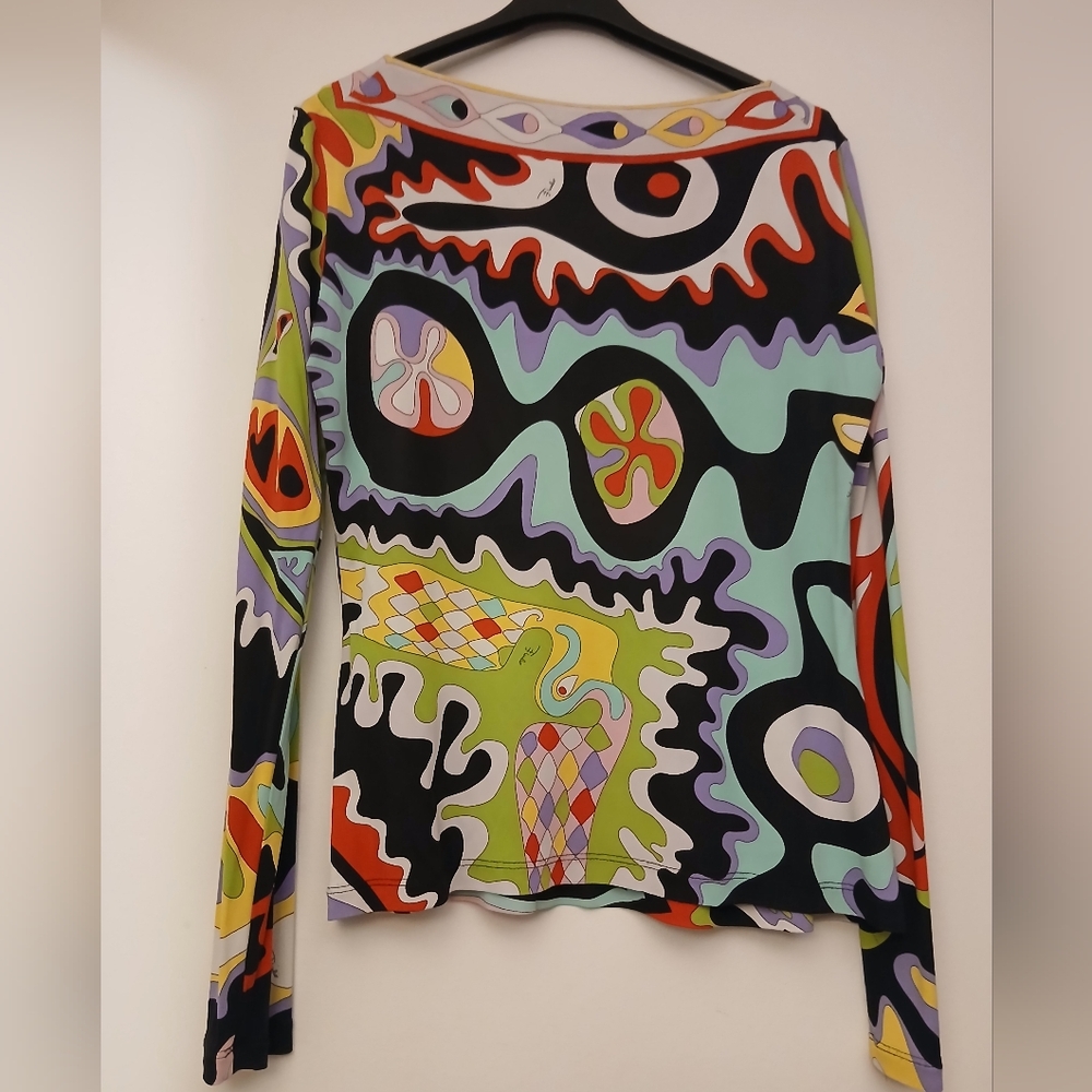 Emilio Pucci Colorful Abstract Women's Top.Size S - Picture 3 of 5